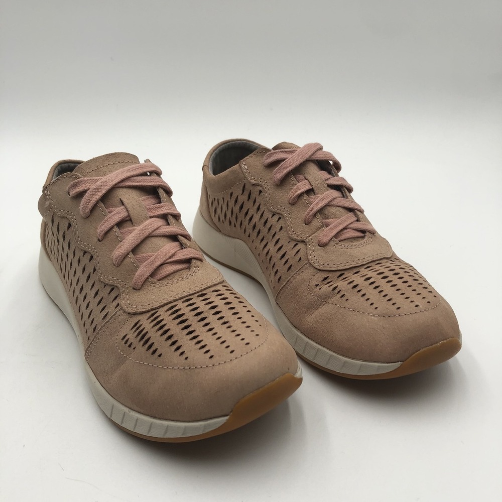 Dansko Tan Sneakers with Pink Laces